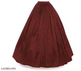 Silk free-size long flare skirt, 40 inch length, made in India