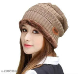 Soft, woolen unisex beanie cap (free size), snow-proof, warm for men, women, girls, boys. Made in India