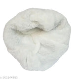 Black wool beanie hat, warm and soft with fur pompom, women's winter wear by UPAREL