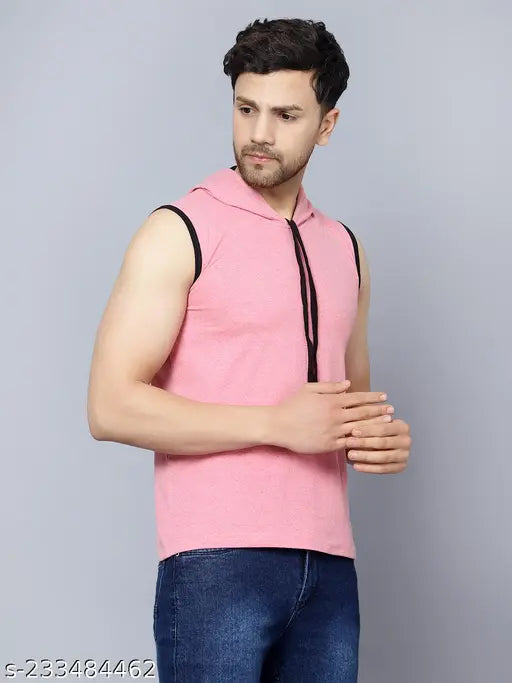 Cotton Diaz Mens Summer Wear Sleeveless T-shirt in solid color, perfect for casual wear during hot seasons
