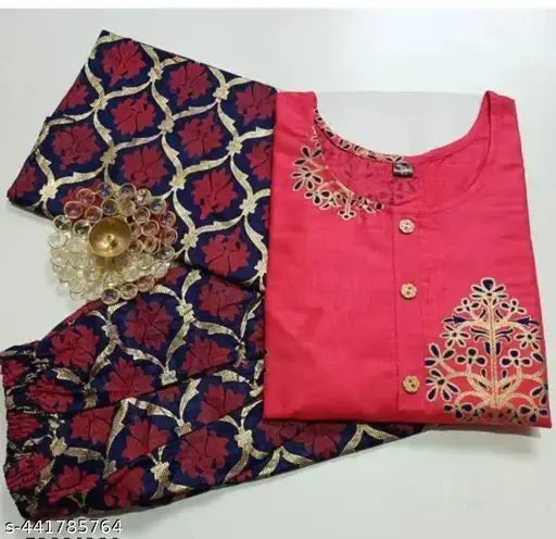 Rayon Abhisarika women's kurti & palazzo set, vibrant printed net design, XS-XXXL sizes available