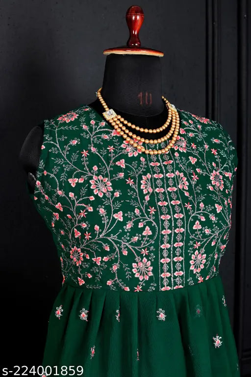 Georgette embroidered kurta sharara set for women, sleeveless round neck, India