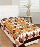 Stylish fleece regular blanket with beautiful print, free size (60in x 90in), made in India