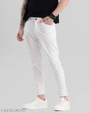 RusticBlooms white denim men's jeans, comfortable fit for casual or dressy occasions, quality denim fabric, versatile style, size 26-32, Indian origin