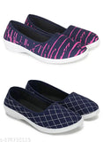 AKTS latest canvas bellies sneakers for women & girls - pack of 2, slip-on, printed pattern, premium quality, comfortable footwear for various occasions
