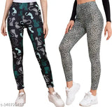 Cotton blend printed net jeggings and leggings for women and girls, delly use party, cycling, running, sport wear, available in sizes 26-36 (Waist 26-36, Hip 32-42)