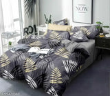 BlueDot 160TC super-soft glace cotton double bedsheet & 2 pillow covers (90x90 inch), self-design, summer-ready adult bed linen