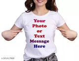 Customized white polyester drifit T-shirt with personalized photo print, ideal for friends/family gifts or promotional events