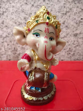 Multicolor polyresin Ganesha statue, 15cm tall, exquisitely hand-crafted for home decor and gifting