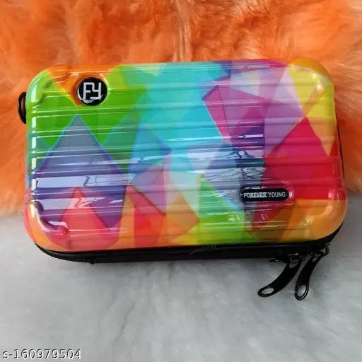 Multicolor PU sling bag with 1 compartment, designed for women and girls, trendy handbag from Fashionetic