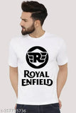 Large size printed polyester Royal Enfield t-shirt with short sleeves, classic Indian design