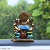 Small Ramayana Ganesha figurine for car dashboard and table decor, religious idol from India