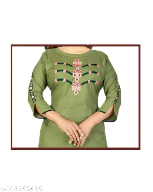 Embroidered rayon kurti and plazzo set, vibrant colors, Indian fashion wear on display