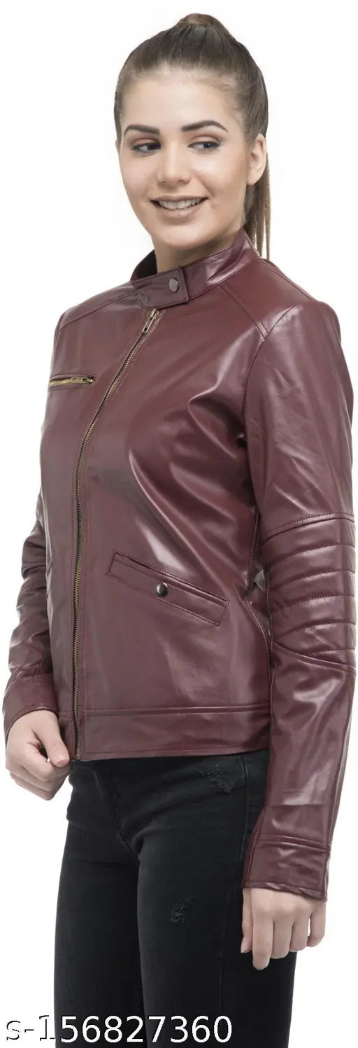 Leather Wolver full sleeve jacket, new biker style with PU (faux leather) and lots of zips for young guns