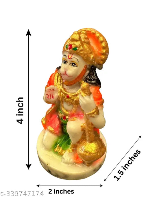 Marble Hanuman Ji Murti in Blessing Posture, premium quality idol for temple car, dashboard, or home decor