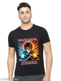 Black Demon Slayer Tenjiro Kamado Printed Cotton T-shirt, men's regular fit short sleeve, India origin