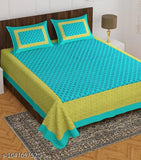 Cotton Jaipuri double bed bedsheets combo pack, 2 bedsheets & 4 pillow covers, ethnic motifs, fine quality cotton for summer use