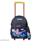 Grey waterproof travel trolley bag, Indian Riders cute duck design for kids school use (30 L)