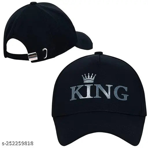 Black unisex traditional cap, solid design in LOOI FLY black color from India