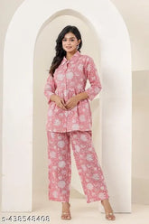 Rayon Rajasthani printed cord set for women and girls, Balika creation (This alt text focuses on the product type, material, and brand name while also mentioning the country of origin. The SEO keywords 'rayon', 'Rajasthani printed', and 'women's two pieces' are used to optimize for Google Images.)