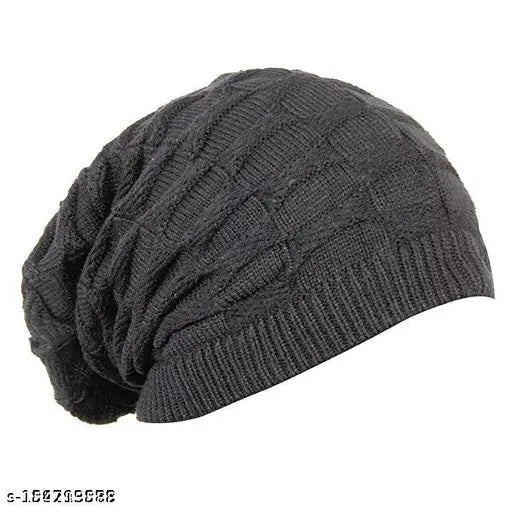 Woolen beanie cap, soft, cozy, and trendy. One size fits both men's and women's, featuring contrast fur interior. Indian-made fashionable winter accessory