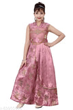 Silk blend three-quarter sleeve party dress for girls aged 4-15 years, showcasing a solid net design in vibrant colors