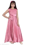 Checked net 100% silk satin blend party dress for girls aged 3-11 years, long sleeves, India origin