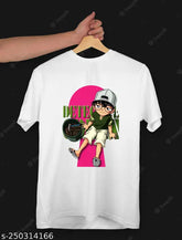 White striped Detective Conan polyester t-shirt for men & women, Made in India