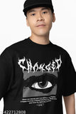 Men's oversized cotton T-shirt with printed graphic design, short sleeves, unisex fit. Multiple sizes available (XS - XXL)
