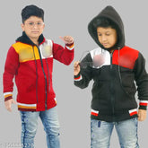 Multicolor pack of 2 cotton blend boys' casual jackets, self-design net pattern for kids aged 1-15 years