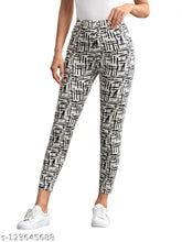 Stylish cotton blend printed net lycra jeggings for women, featuring a fashionable striped design. Size: 28 (Waist 28in/Length 39in/Hip 30in). Made in India