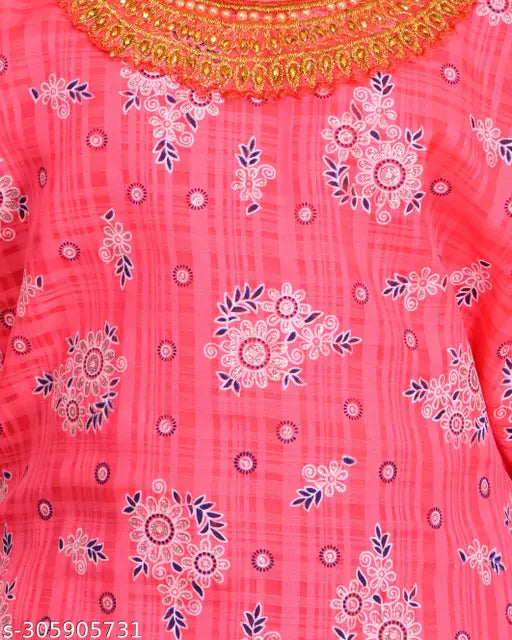 Tomato cotton kurta Patiala set for girls, stylish and comfortable dress suitable for all seasons, age 3 to 12 years