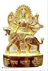 Gold-plated brass Sai Collection Durga Idol, 5-inch Navratri decor for home and temple
