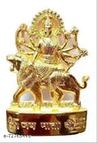 Gold-plated brass Durga idol (5in), perfect for temples and home décor, Navratri pooja gifting