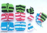 Handmade newborn sweater set (pack of 3), featuring cap, pyjama and socks. Premium polyester material, long sleeves, and striped pattern. Perfect for both baby boys and girls, available in sizes 0-3 Months and 0-2 Months. Made ethically in India
