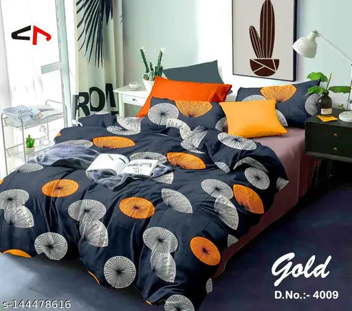 Multicolor floral microfiber double bed sheets & pillow covers by Madhu Textile, 90x90 inches size, ideal for summer