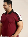 Fashionable cotton polo t-shirt by Urban Mans, solid color, short sleeves, available in XL, XXL, 4XL, 5XL, 6XL, and 7XL sizes