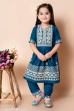 Maroon rayon embroidered kurta set with matching pyjamas - traditional festival wear for girls