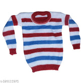 Wool striped unisex baby sweater for cozy winter wear, perfect for kids aged 2-5 years