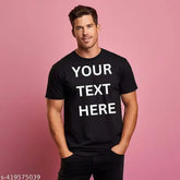 Customizable Black Polyester Tee - Personalized text print for loved ones, unisex design, ideal for gifts, events, or promotions