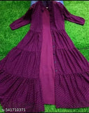 Georgette fabric Zikzak weaving lines jacket kurta - Indian printed combo, three-quarter sleeves, S-XXL sizes (36in-44in bust)