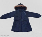 Elastodiene solid-color girls jackets & coats, India-made infants and kids clothing on hangers
