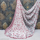 Georgette printed saree Aarco, free size Indian fashion with solid net blouse