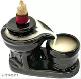 Poly resin Shiva-Shivalinga combo showpiece with 21 free smoke incense cones for devotees of Mahadev/Mahakal, made in India