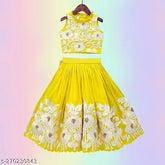 Embroidered Georgette Lehenga Choli for Baby Girl - Jogmaya Fashion, Indian traditional wear for 2-3 years, sleeveless design with stitched net detail