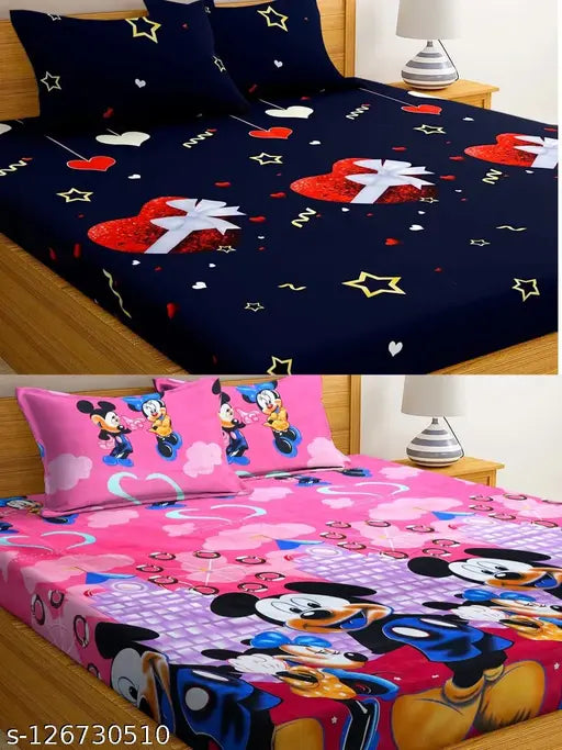 Microfiber floral double king bedsheets combo pack with 4 pillow covers, ideal for heavy winter use in adult bedrooms. Made in India