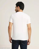 White printed deer short-sleeve t-shirt on hanger, Indian-made with quirky design, polyester material