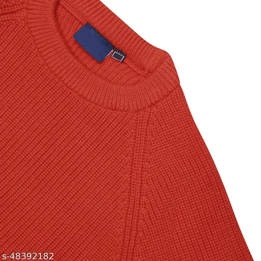 Woolen sweaters for kids: Solid design, long sleeves, comfortable & warm Chimprala sweater (3-4yrs: 15in)