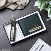 Customized faux leather wallet, 5 compartments, personalize with name & color