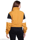 Tri-color premium mesh women's party jacket, elegant colorblocked design, size M (bust 20in, length 16in)